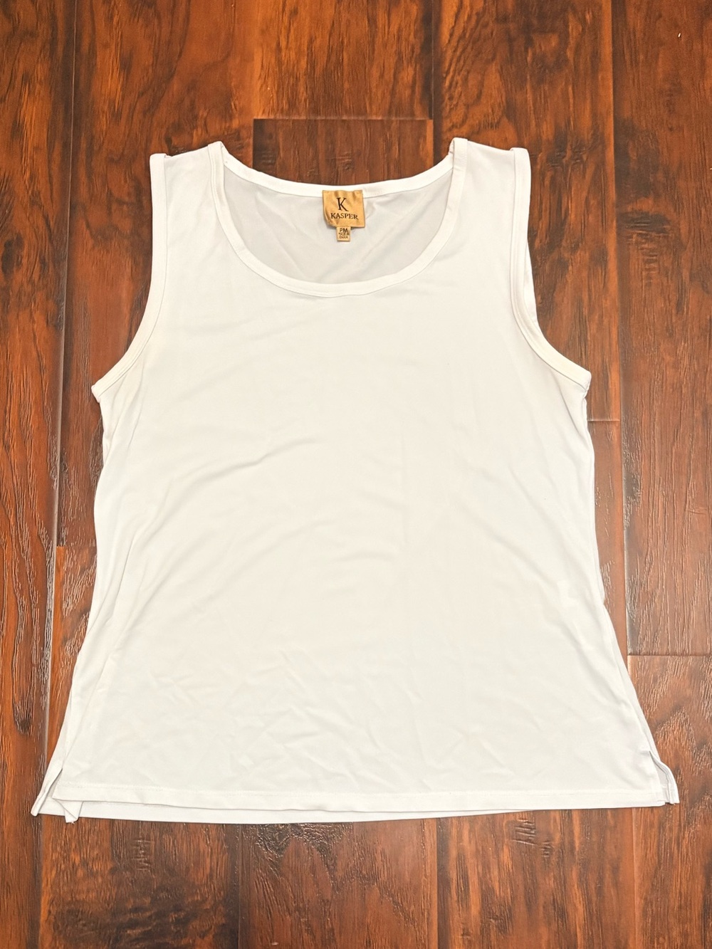 Kasper White Sleeveless Scoop Neck Tank Top Petite Medium PM